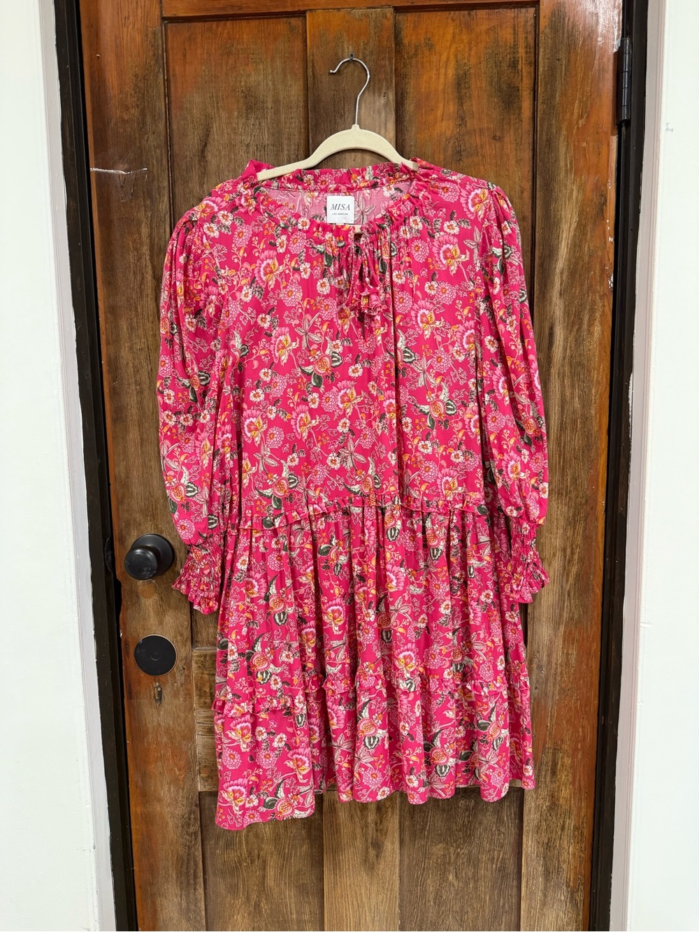 Misa Los Angeles Fuchsia Floral Midi Dress